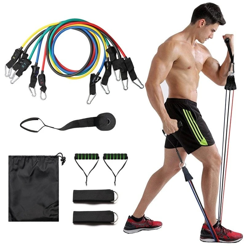 11 Piece Elastic Cord Set with Resistance Band 